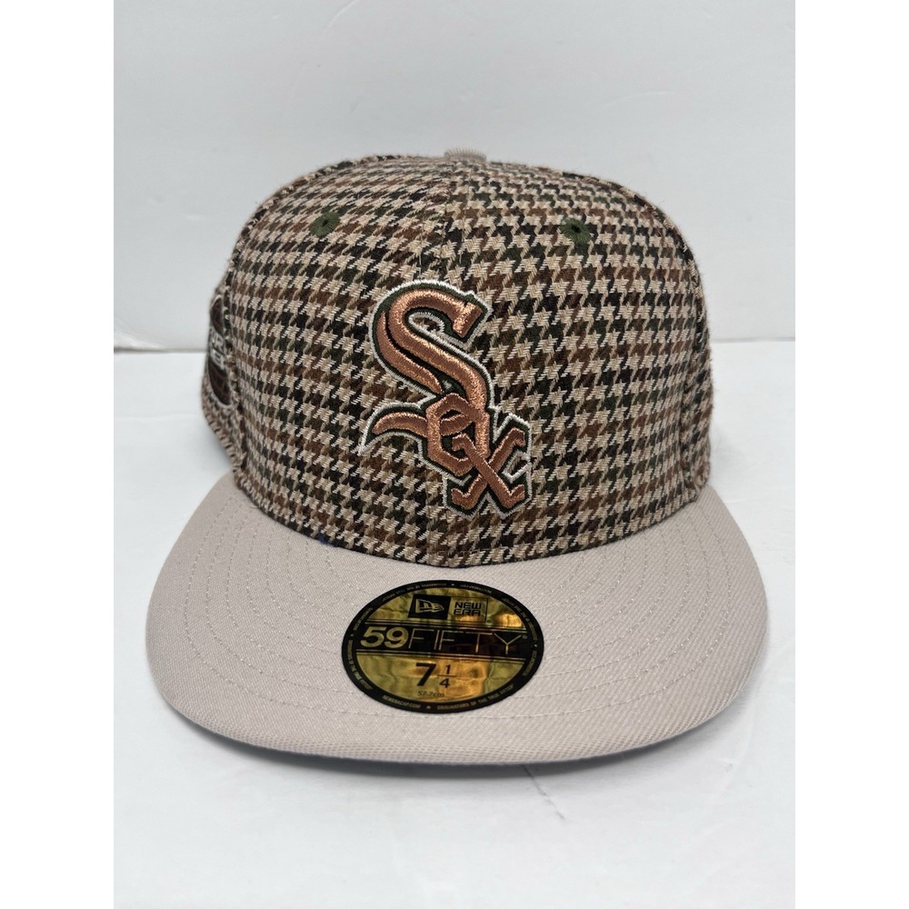 New Era Chicago White Sox 59FIFTY Houndstooth Fitted Cap - Brown 7 1/4